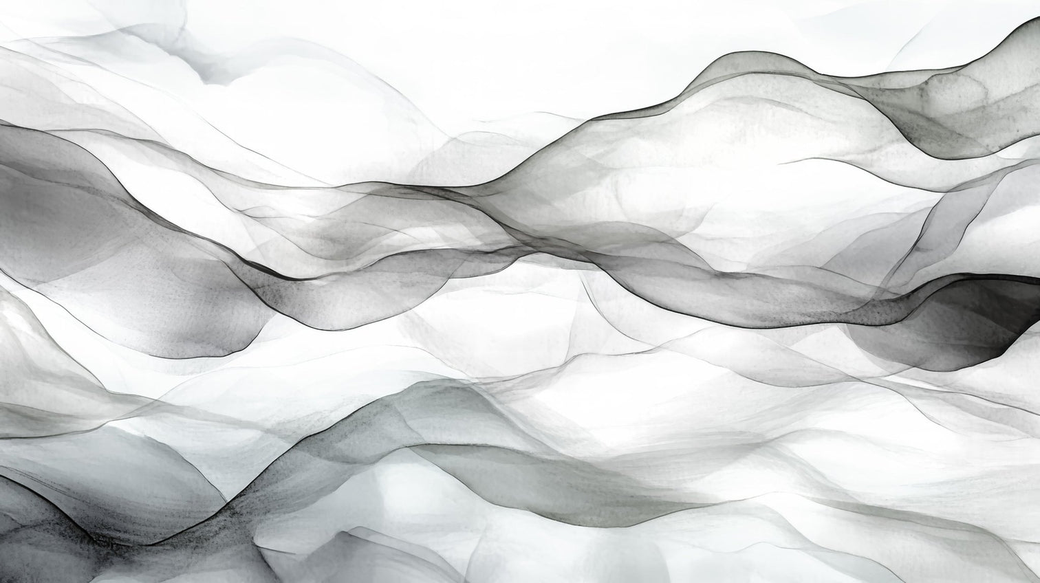 Vagues abstraites en noir et blanc - Illulart: Papier peint panoramique