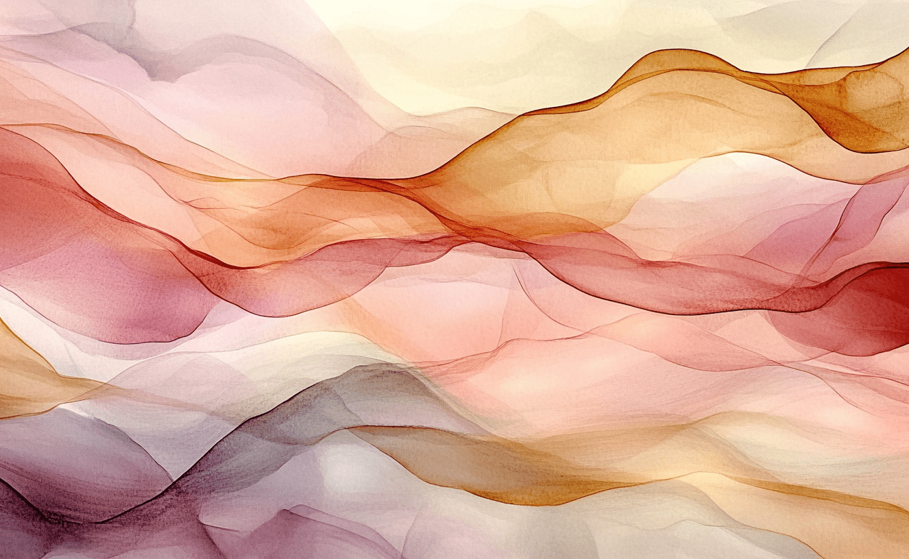 Vagues Lumineuses : Papier Peint Abstrait en Teintes Chaudes - Illulart: Papier peint panoramique
