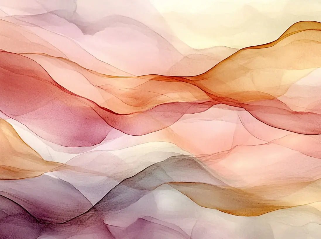 Vagues Lumineuses : Papier Peint Abstrait en Teintes Chaudes