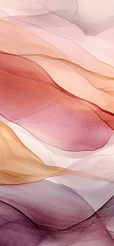 Vagues Lumineuses : Papier Peint Abstrait en Teintes Chaudes - Illulart: Papier peint panoramique
