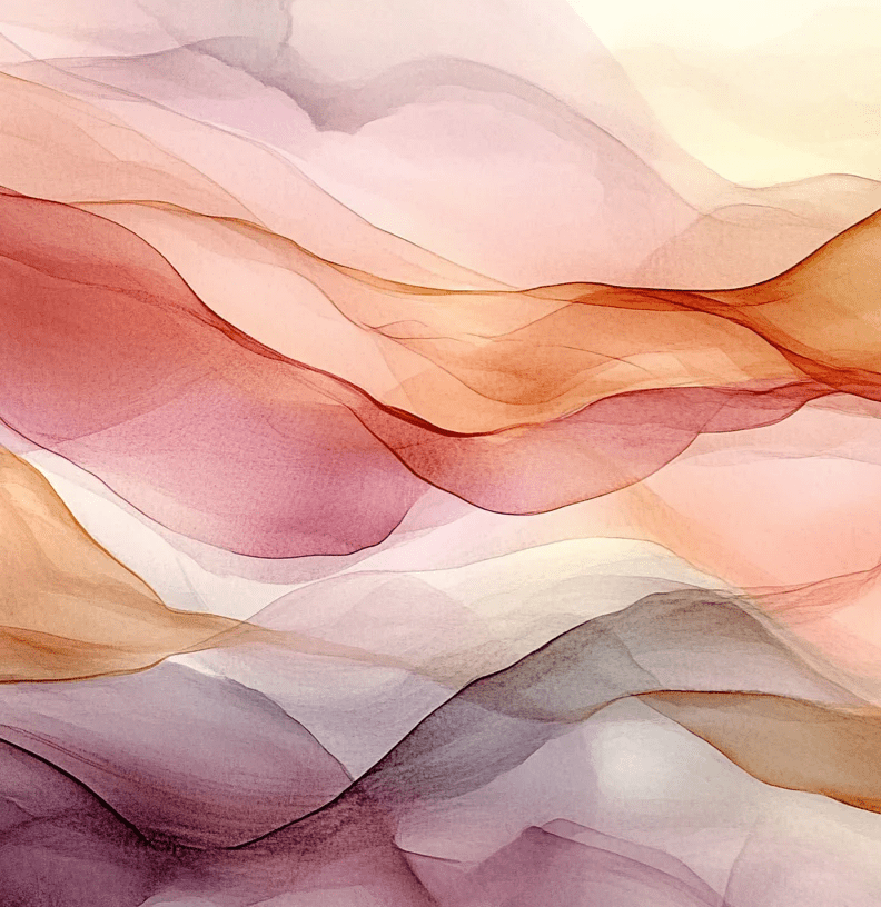 Vagues Lumineuses : Papier Peint Abstrait en Teintes Chaudes - Illulart: Papier peint panoramique