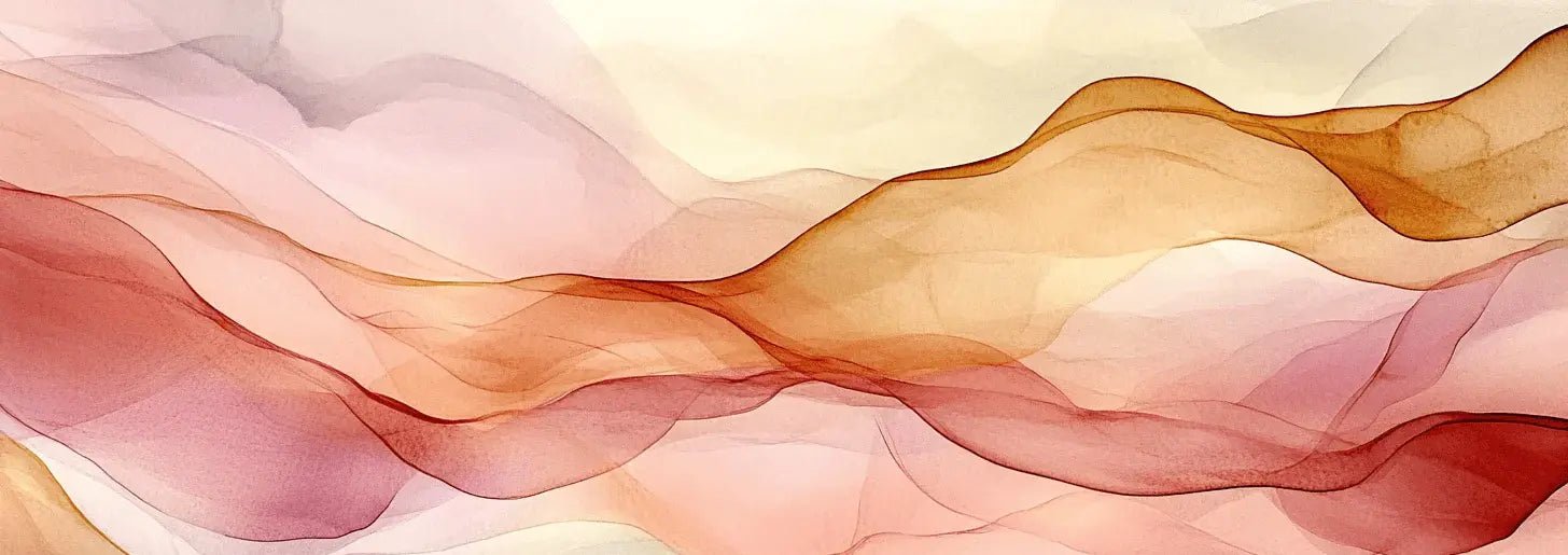 Vagues Lumineuses : Papier Peint Abstrait en Teintes Chaudes - Illulart: Papier peint panoramique