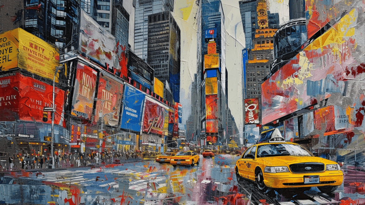 Vibrance Urbaine: Times Square en Mouvement - Illulart: Papier peint panoramique