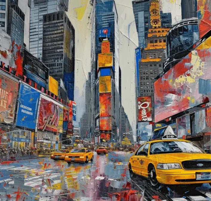 Vibrance Urbaine: Times Square en Mouvement - Illulart: Papier peint panoramique