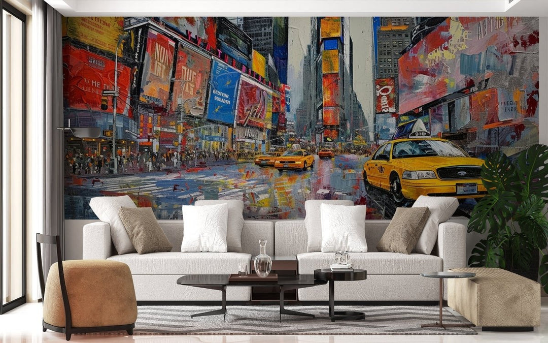 Vibrance Urbaine: Times Square en Mouvement - Illulart: Papier peint panoramique