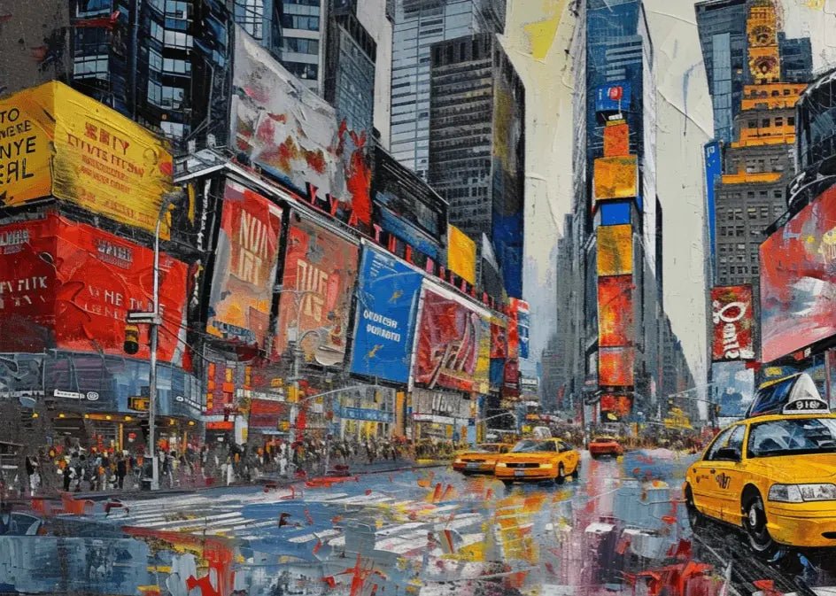 Vibrance Urbaine: Times Square en Mouvement - Illulart: Papier peint panoramique