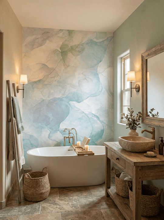 Voile Aquatique – Papier peint panoramique design - Illulart: Papier peint panoramique