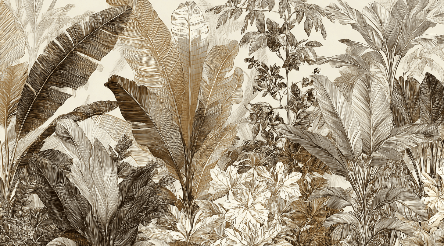 Voyage en jungle vintage - Illulart: Papier peint panoramique