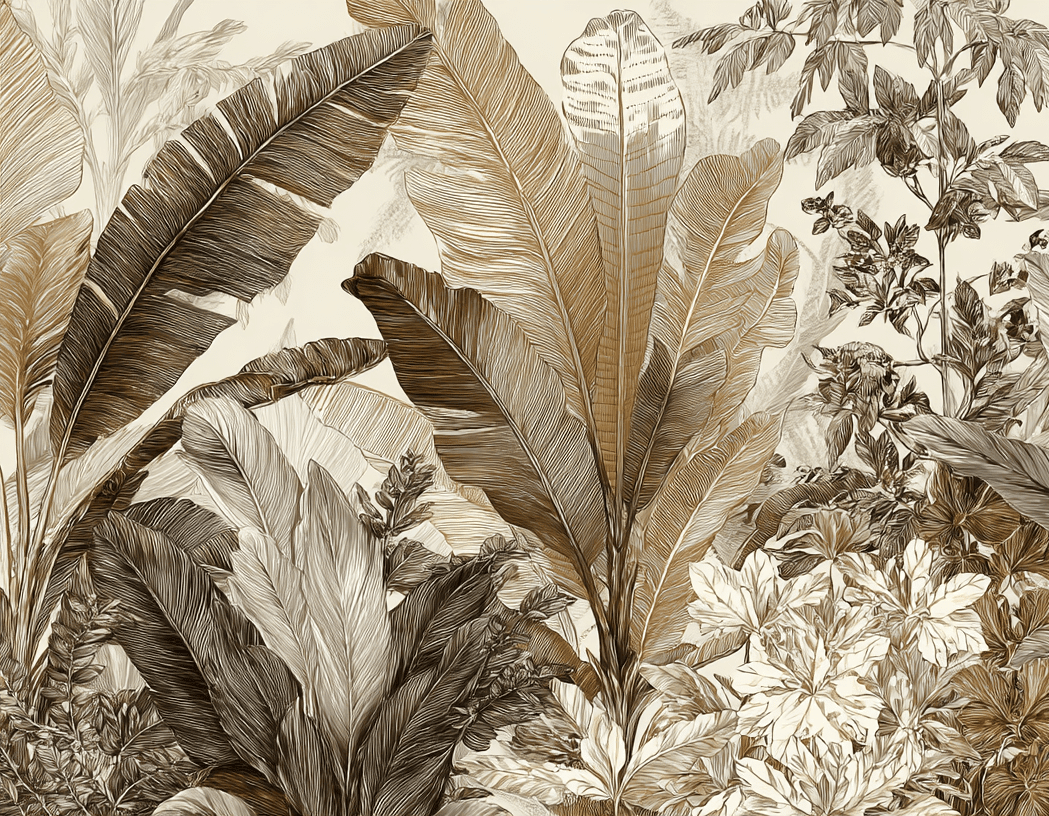 Voyage en jungle vintage - Illulart: Papier peint panoramique