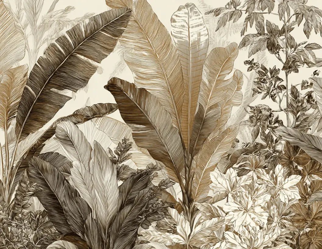 Voyage en jungle vintage - Papier peint botanique au charme rétro
