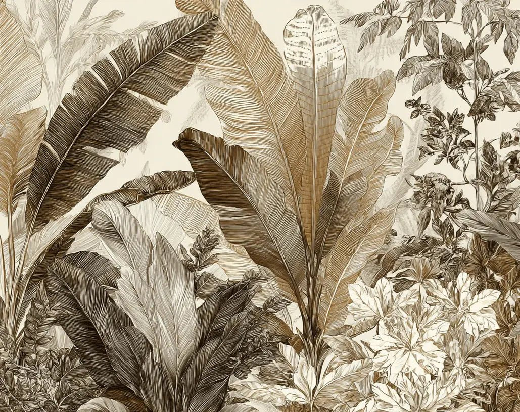 Voyage en jungle vintage - Papier peint botanique au charme rétro
