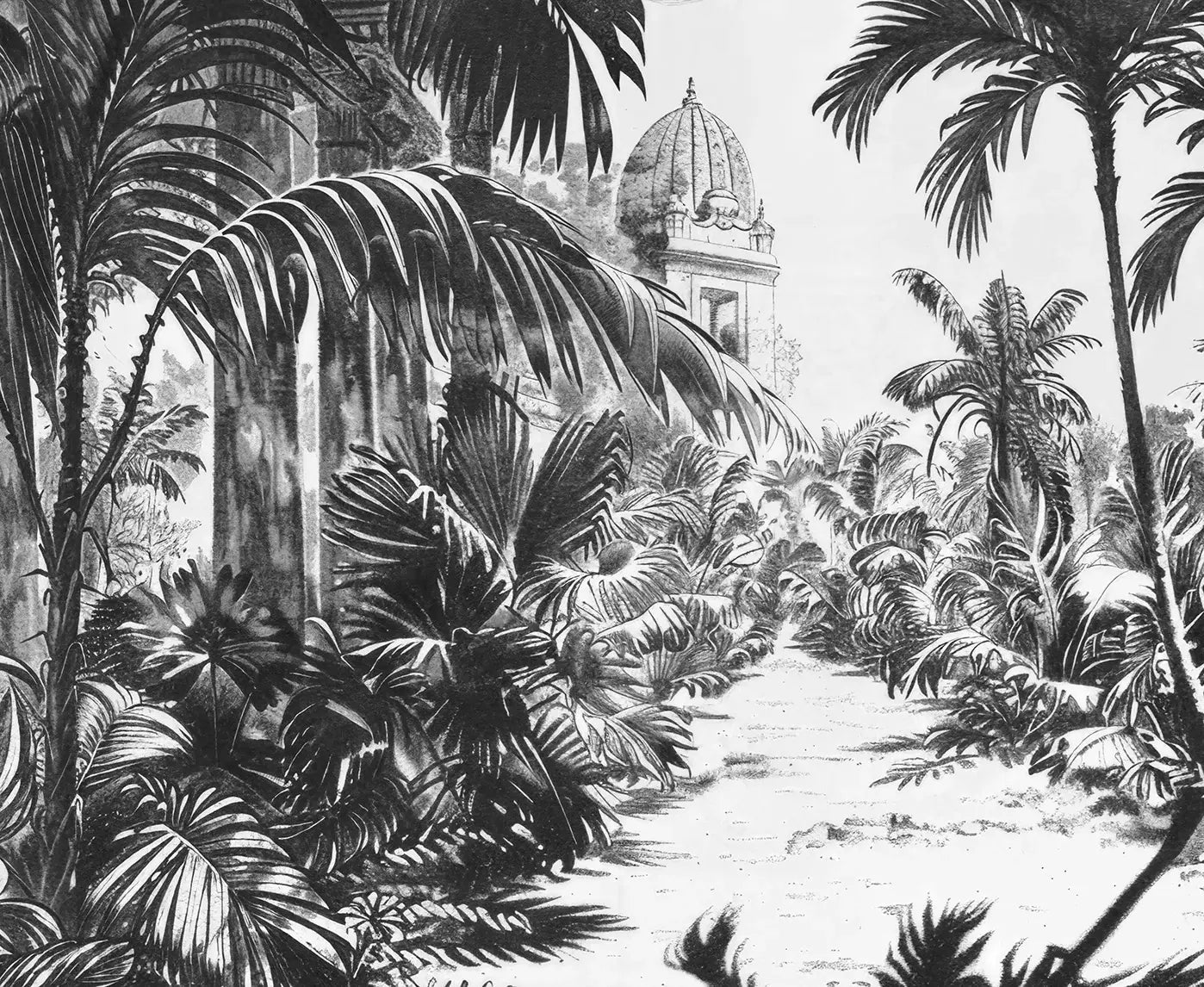 Voyage Tropical : Papier Peint Jardin Exotique Vintage - Illulart: Papier peint panoramique