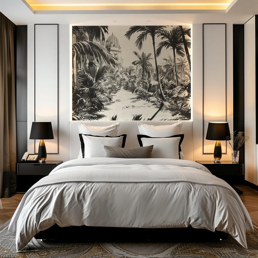 Voyage Tropical : Papier Peint Jardin Exotique Vintage - Illulart: Papier peint panoramique