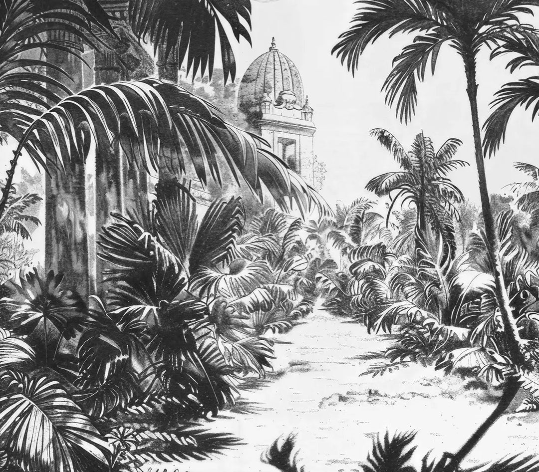 Voyage Tropical : Papier Peint Jardin Exotique Vintage - Illulart: Papier peint panoramique
