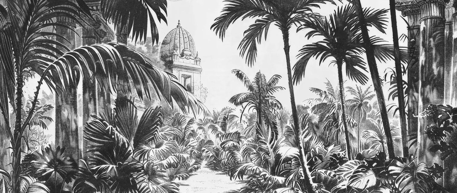 Voyage Tropical : Papier Peint Jardin Exotique Vintage - Illulart: Papier peint panoramique