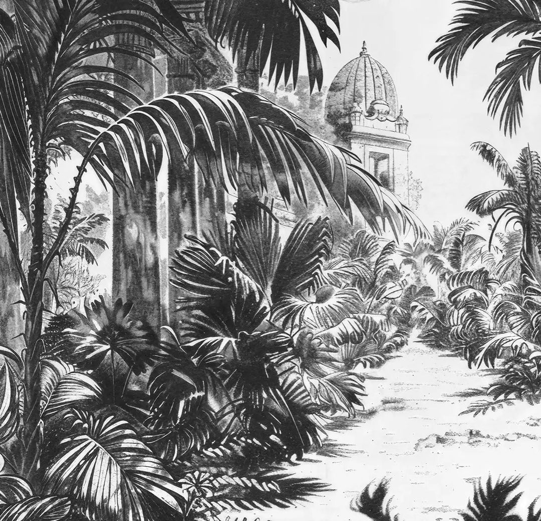 Voyage Tropical : Papier Peint Jardin Exotique Vintage - Illulart: Papier peint panoramique