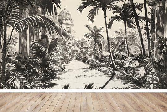 Voyage Tropical : Papier Peint Jardin Exotique Vintage - Illulart: Papier peint panoramique