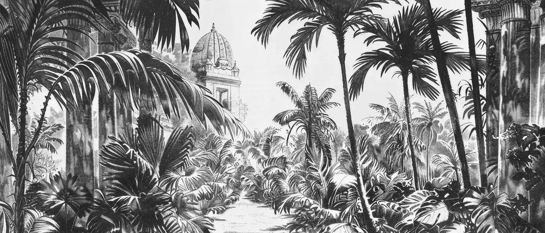 Voyage Tropical : Papier Peint Jardin Exotique Vintage - Illulart: Papier peint panoramique