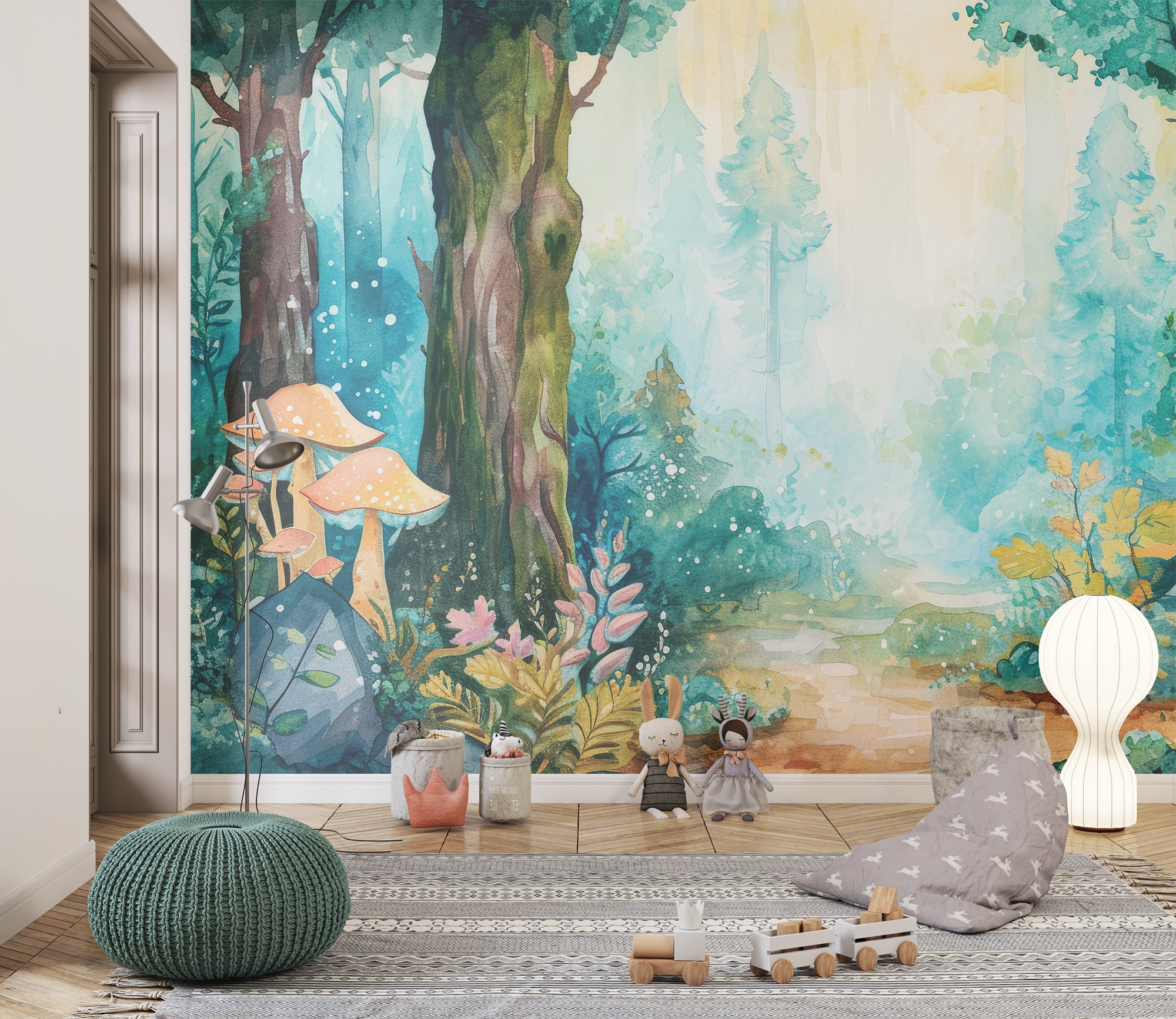 Forêt Enchantée - Papier peint panoramique Féerique pour Espace de Vie des enfants