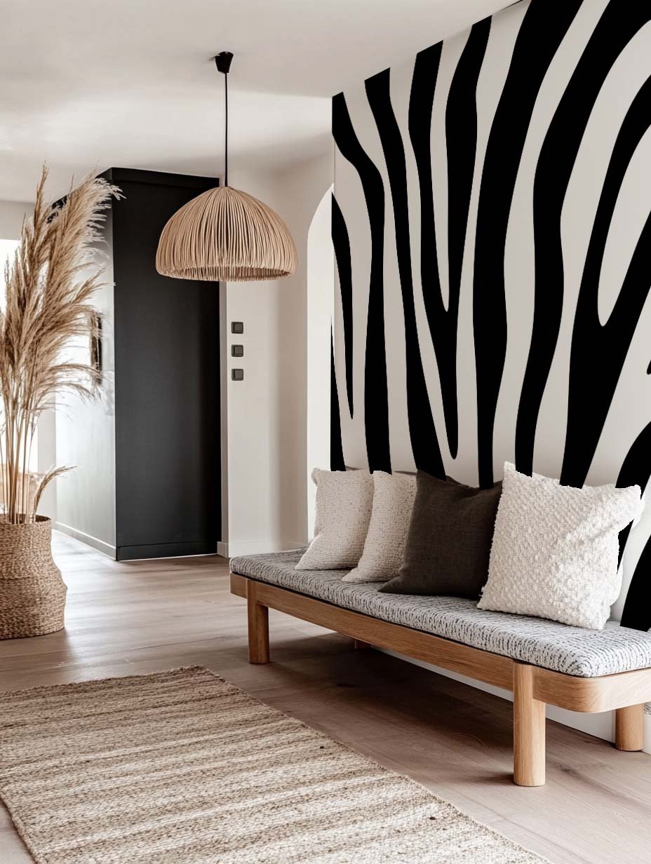 Zébrures contemporaines – Papier peint animal intemporel - Illulart: Papier peint panoramique